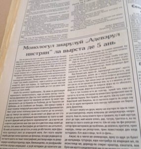 Монологул зиарулуй «Адевэрул Нистрян» ла вырста де 5 ань